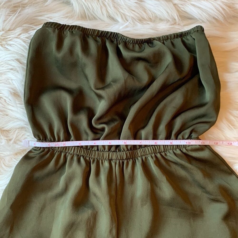Urban Outfitters Army Green Crop Jumpsuit Wide Leg Strapless Womens Size XS - Picture 4 of 9